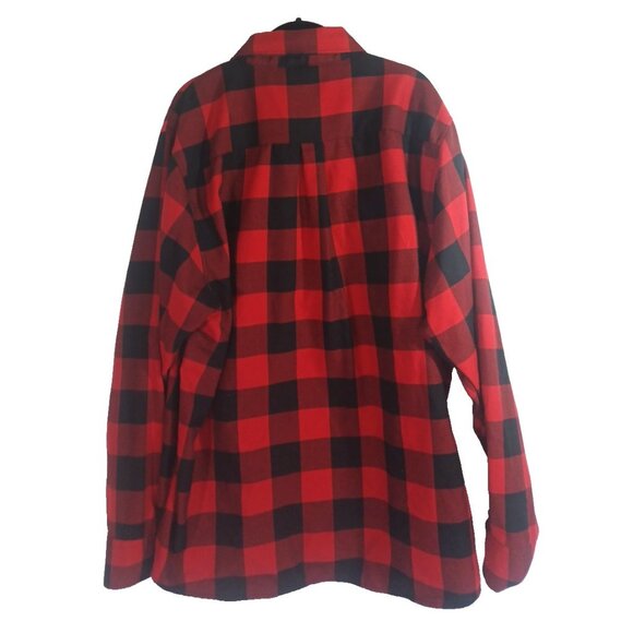 Dixxon Shirt Mens 2x Red Black Buffalo Plaid Button Up Redrum Flannel Lumber - Picture 5 of 11